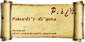Pakurár Ágota névjegykártya
